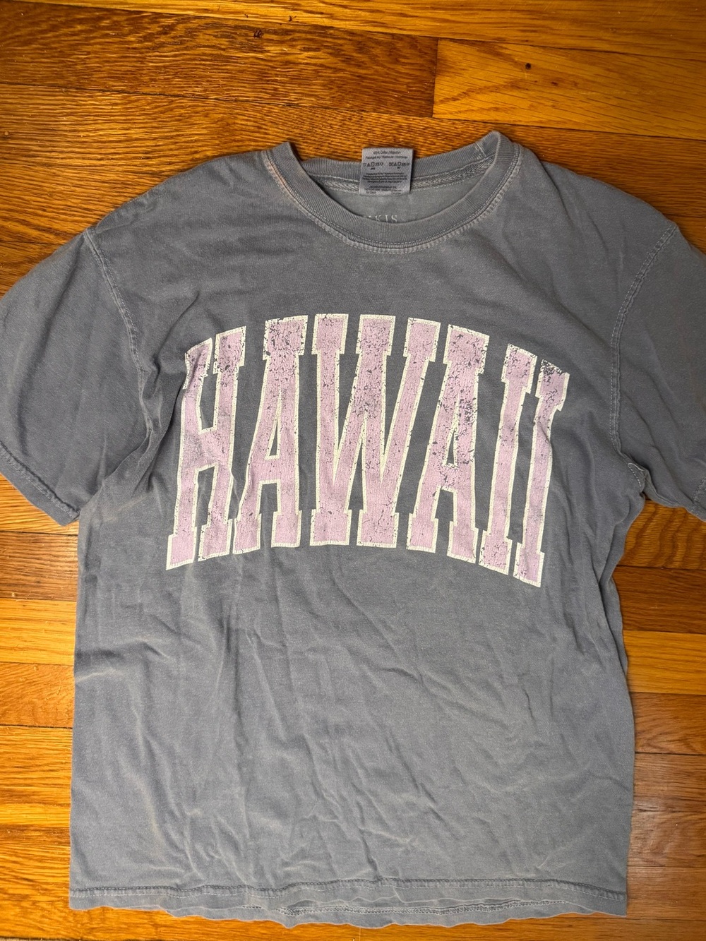 “Sun Kissed Coconut” Hawaii Graphic Tee - Gray with Pink Lettering